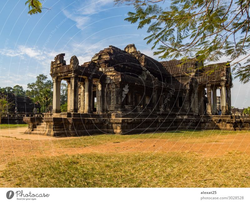 Angkor Wat Tempel Ferien & Urlaub & Reisen Tourismus Erde Himmel See Ruine Gebäude Architektur Denkmal Stein Religion & Glaube antik Asien Kambodscha Erbe