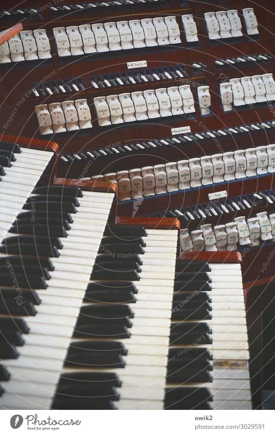 Alle Register Musik Orgel Tasteninstrumente Klaviatur Anordnung Klang Einstellungen viele beweglich komplex Kirchenmusik Vielfältig Tastatur Schalter