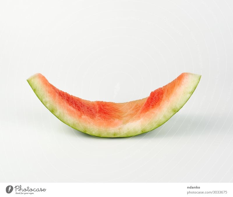 Stumpf aus roter, reifer, runder Wassermelone Frucht Haut Sommer Pflanze Essen frisch natürlich saftig grün weiß Feinschmecker Vitamin gebissen leer Melonen
