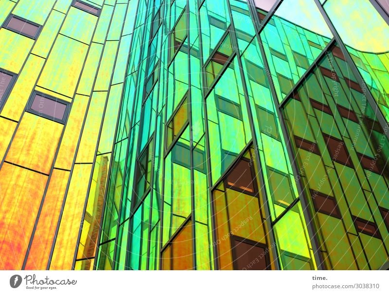 ArtHaus (I) Kunst Architektur Traumhaus Hochhaus Bauwerk Gebäude Mauer Wand Fassade Fenster Glasfassade Sehenswürdigkeit Linie Streifen mehrfarbig ästhetisch
