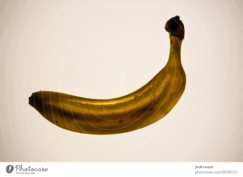 Bananenstreifen (mit Schale) gekrümmt dünn lecker süß Design Inspiration Querschnitt durchleuchtet Vitamin geschnitten Qualitätskontrolle Leuchtkasten