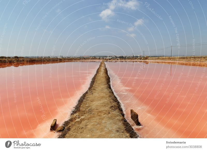 Salinas See Bauwerk Ferien & Urlaub & Reisen ästhetisch mehrfarbig orange rosa rot Salz Portugal Industrie Algarve Landschaft Farbfoto Außenaufnahme