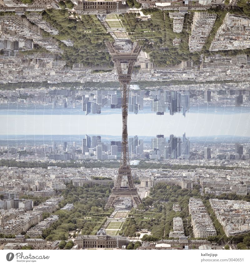 paris|sirap Stadt Hauptstadt Stadtzentrum Turm Sehenswürdigkeit Wahrzeichen Tour d'Eiffel Verkehr Verkehrswege außergewöhnlich Paris Doppelbelichtung 2
