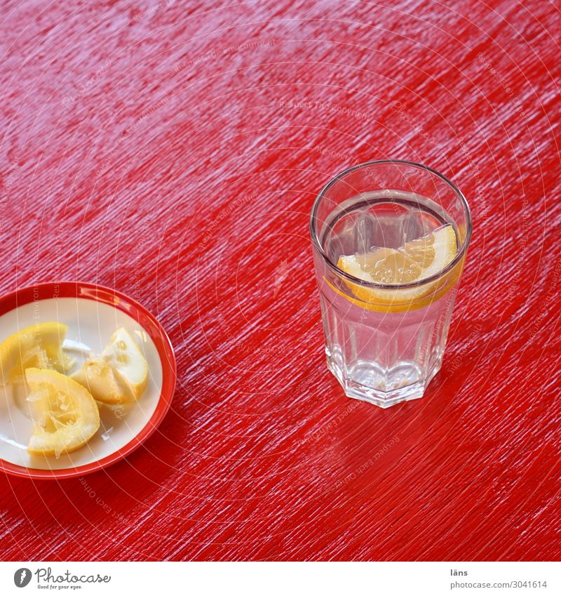 Zitronenwasser Lebensmittel Ernährung Getränk Trinkwasser Glas Ferien & Urlaub & Reisen Tourismus einfach frisch rot Farbfoto Außenaufnahme Menschenleer