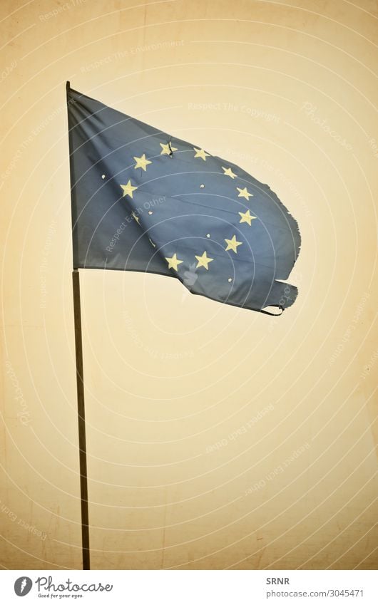 EU-Flagge Fahne retro Europa Europäische Union Flagstaff geflogene Flagge unter der Flagge Nationalflagge keine Person Objektfotografie Stern