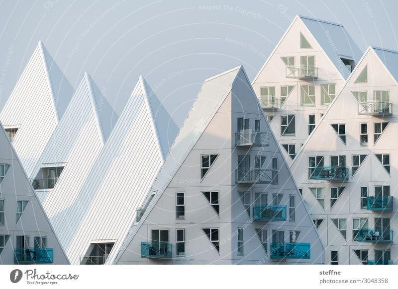Eisberg Stadt Fassade Architektur Häusliches Leben Skandinavien Dänemark aarhus sanft Pastellton Spitze abstrakt graphisch Farbfoto Gedeckte Farben