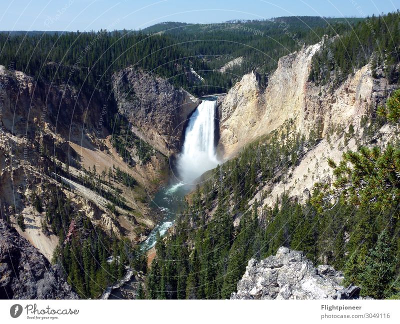 Lower Falls im Grand Canyon of the Yellowstone, Wyoming, USA Berge u. Gebirge wandern Umwelt Natur Landschaft Pflanze Urelemente Erde Sand Wasser Sommer Baum