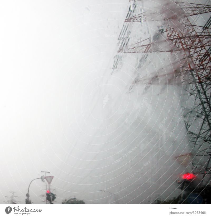 Hamburchwedda Technik & Technologie Energiewirtschaft Strommast Himmel Unwetter Wind Sturm Nebel Regen Gewitter Verkehr Verkehrswege Autofahren Ampel