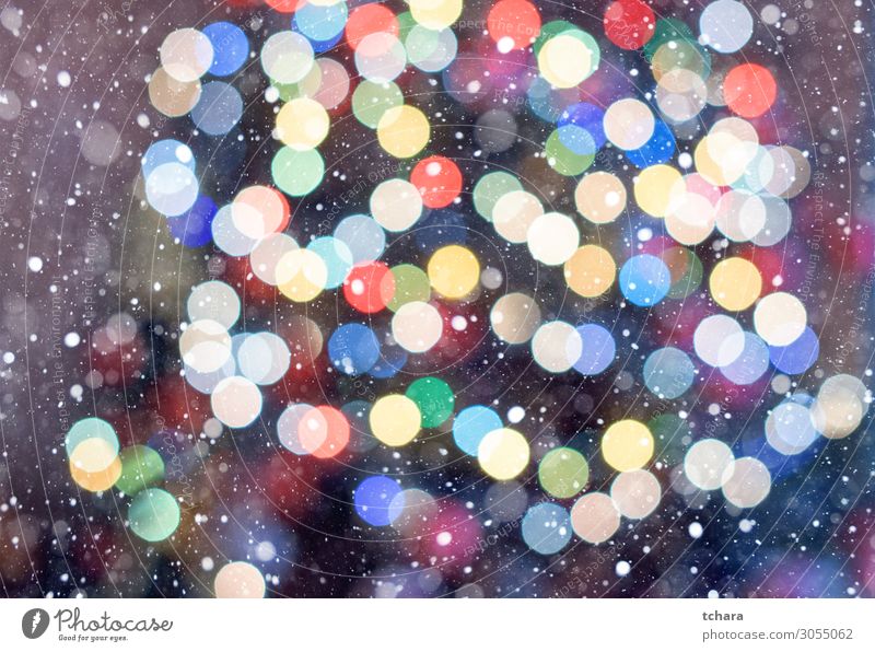 Weihnachtsbokeh elegant Stil Design Glück schön Schnee Dekoration & Verzierung Feste & Feiern Weihnachten & Advent Kunst glänzend hell neu blau gelb gold weiß