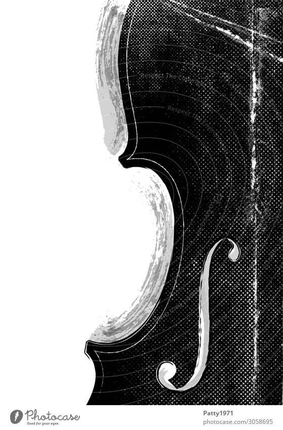 Musik Kontrabass Streichinstrumente Cello Geige retro schwarz weiß Kultur Kunst Grafik u. Illustration altehrwürdig Hintergrundbild Schwarzweißfoto abstrakt