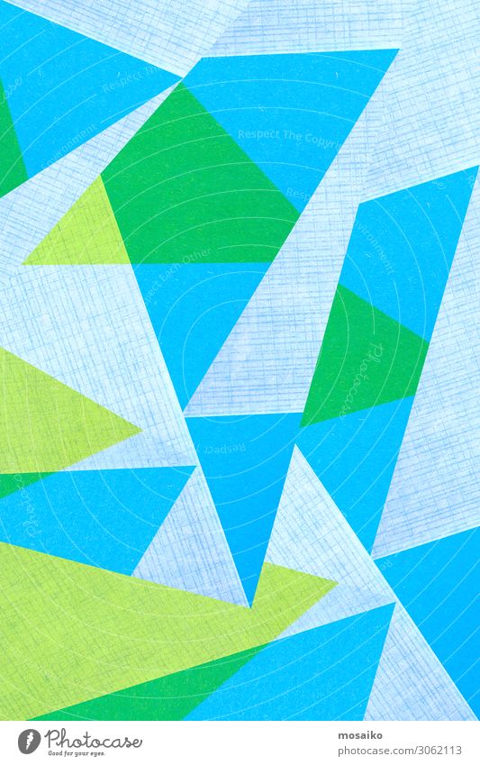 geometrische Formen auf Papierstruktur - blau und grün Stil Design Glück Tapete Hochzeit Handwerk Business Internet Kunst Mode Paket Linie einfach hell modern