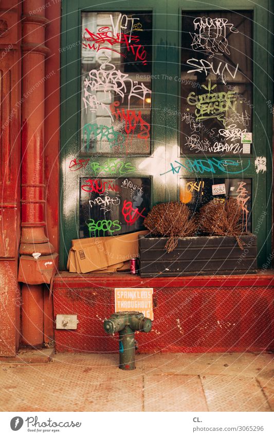 suicide season Jugendkultur New York City Manhattan Stadt Stadtzentrum Mauer Wand Fenster Dekoration & Verzierung Hydrant Fallrohr Müll Schriftzeichen Graffiti