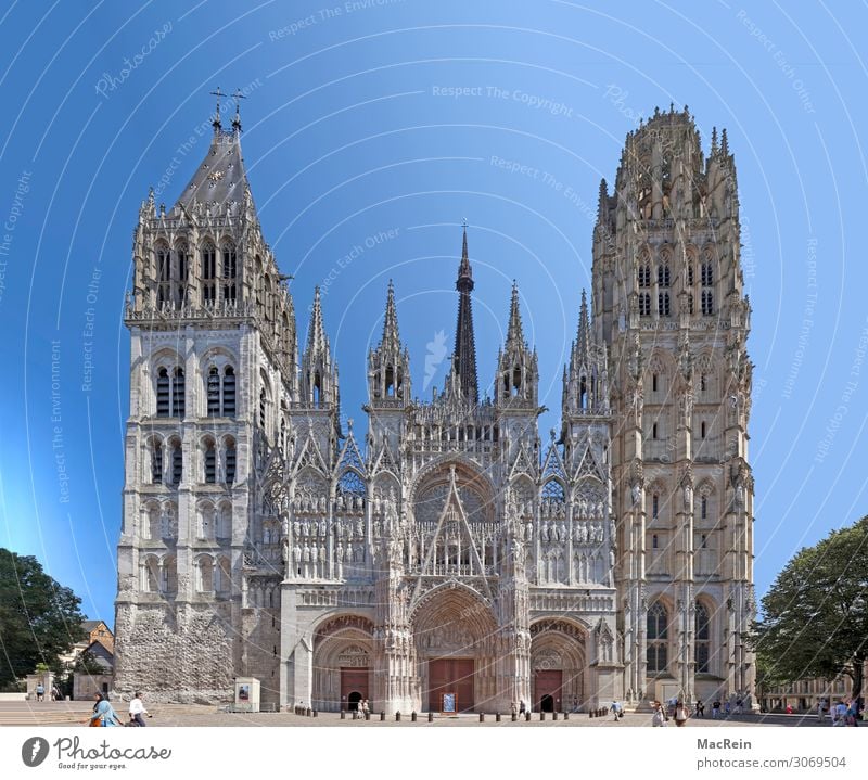 Kathedrale von Rouen Tourismus Sightseeing Stadt Altstadt Kirche Architektur Fassade Sehenswürdigkeit Wahrzeichen historisch ansicht bischofssitz butterturm