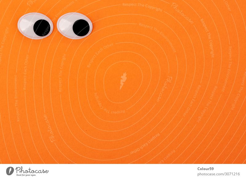 Der Blick Stil Design Freude See Spielzeug Zeichen Kommunizieren schön niedlich orange Gefühle Lebewesen augen spielzeugaugen konzept pupille schauen lustig