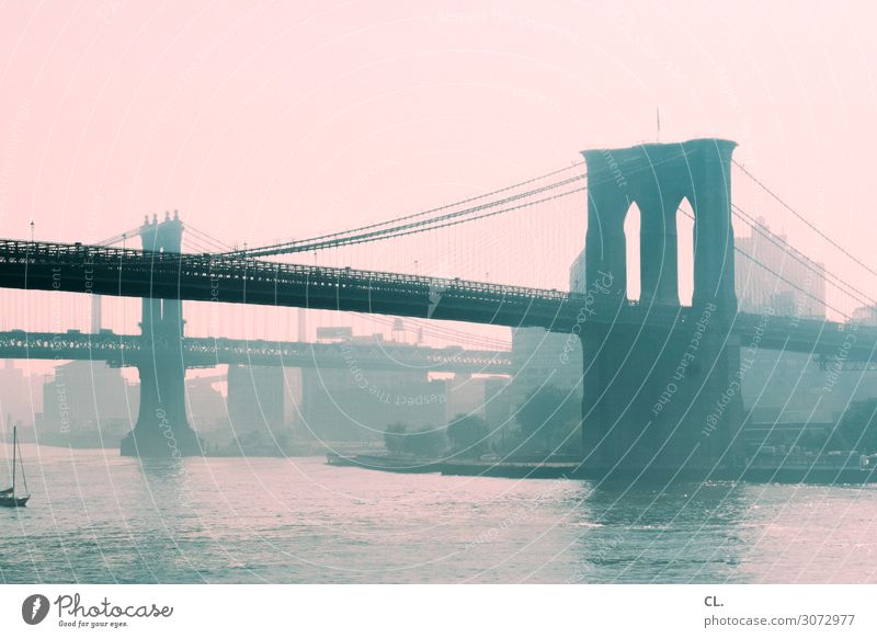 brooklyn bridge / manhattan bridge Ferien & Urlaub & Reisen Städtereise Wasser Himmel Fluss New York City Brooklyn Bridge Stadt Brücke Bauwerk Gebäude