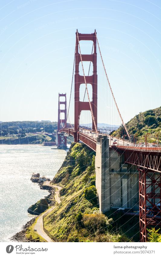 Das goldene Tor Ferien & Urlaub & Reisen Tourismus Ausflug Städtereise Küste Bucht San Francisco San Francisco Bay Kalifornien USA Amerika Brücke Bauwerk