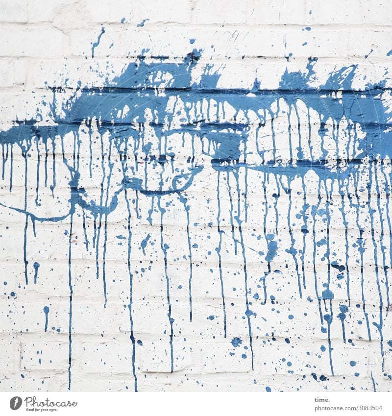 Unmutsäußerung | MultiMixUT Kunst Mauer Wand Backsteinwand getüncht Farbe blau weiß Gefühle selbstbewußt Kraft Willensstärke Mut Leidenschaft Wachsamkeit Leben