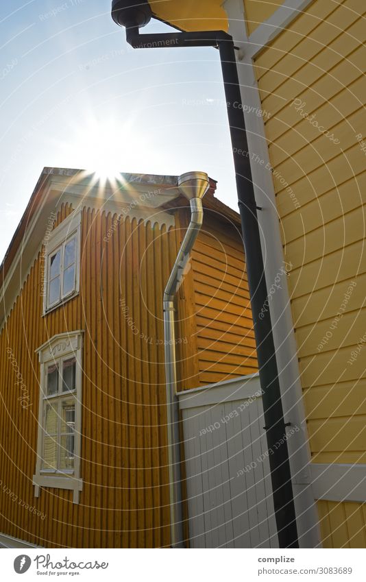 Rauma, Finnland | Historische Altstadt Lifestyle Häusliches Leben rauma Dorf Fischerdorf Stadt Stadtzentrum Haus Mauer Wand Fassade Dach Sehenswürdigkeit gelb