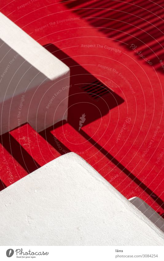 roter Teppich Stil Ferien & Urlaub & Reisen Griechenland Mauer Wand Treppe Wege & Pfade einfach elegant weiß einzigartig Farbfoto Außenaufnahme