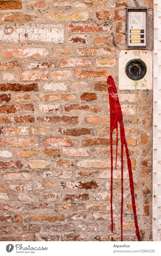 Nicht getroffen! Mauer Wand Namensschild Klingel Türspion Angst Ärger chaotisch Ende Farbe geheimnisvoll Gesellschaft (Soziologie) Glaube Religion & Glaube