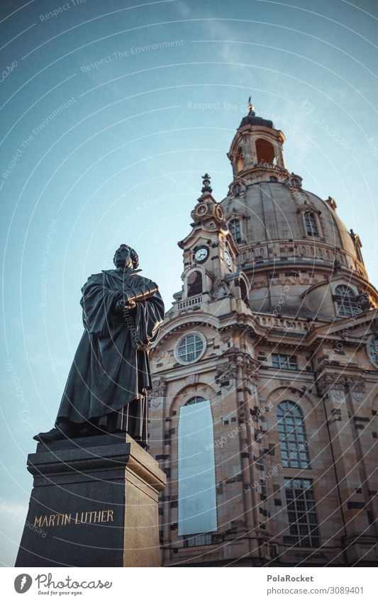 #A# 3000 Kunst Kunstwerk ästhetisch Dresden Frauenkirche Martin Luther Religion & Glaube Kuppeldach Wahrzeichen Sachsen Statue Farbfoto Gedeckte Farben