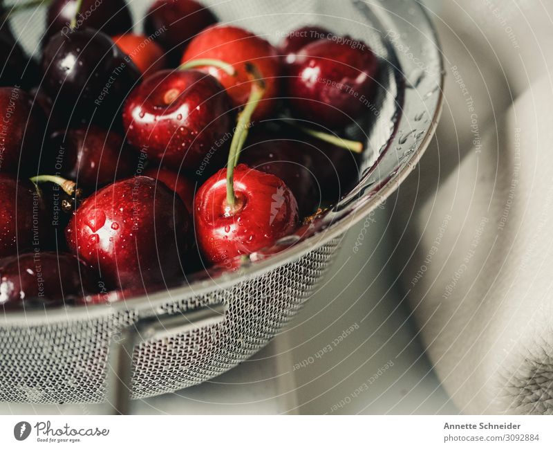 Kirschen Lebensmittel Frucht Ernährung Schalen & Schüsseln Gesundheit Gesunde Ernährung rot Farbfoto Innenaufnahme Tag