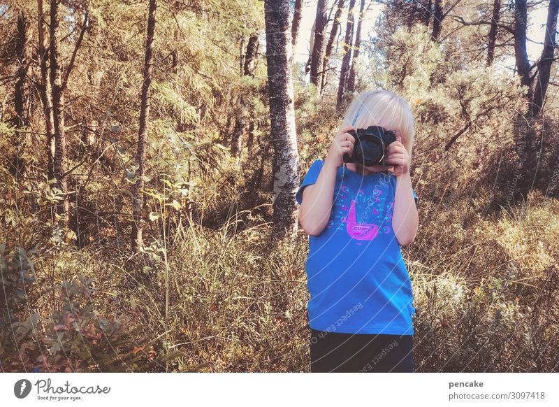 wertvoll | ein schönes hobby Fotokamera Kind 3-8 Jahre Kindheit Natur Landschaft Herbst Schönes Wetter Wald wählen entdecken machen Fotografie Fotografieren