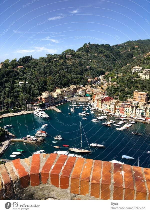 Portofino, Italy, port, harbor Ferien & Urlaub & Reisen Tourismus Ausflug Städtereise Sommer Sommerurlaub Sonne Meer Natur Landschaft Wasser Himmel