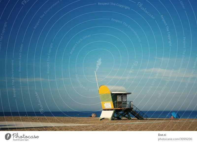 surveillance Ferien & Urlaub & Reisen Sommer Sommerurlaub Sonne Sonnenbad Strand Meer Horizont Sonnenlicht Schönes Wetter Küste Sicherheit Überwachung