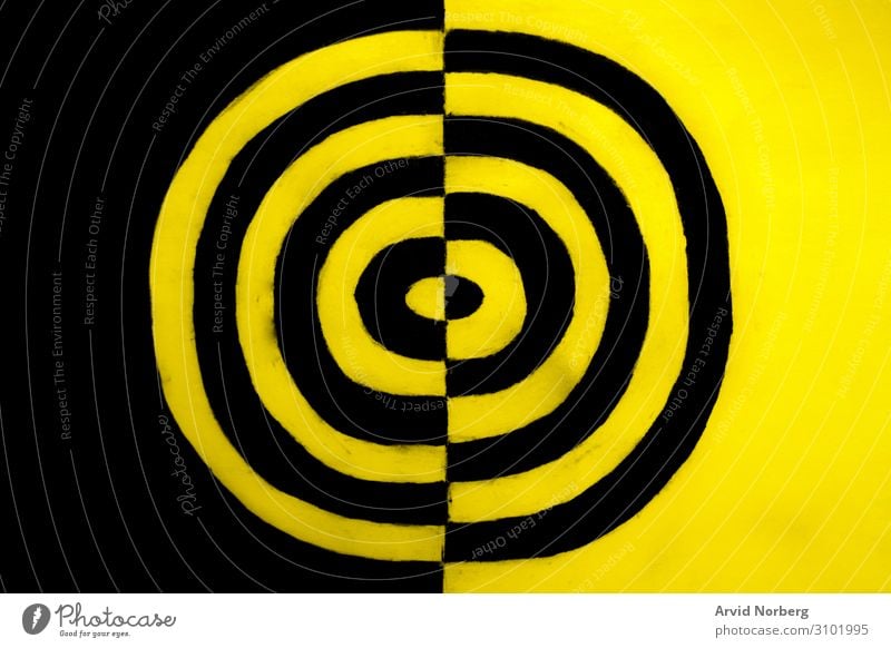 Schwarz-Gelb-Konzept abstrakt wach Kunst Hintergrund Transparente schwarz Vorsicht kreisen Farbe kreativ Kurve Gefahr Design dreckig graphisch Grunge