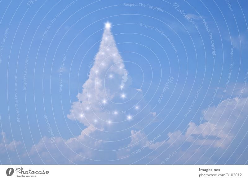 Wolken Weihnachtsbaum mit Lichtern Weihnachten & Advent Silvester u. Neujahr Natur Himmel nur Himmel Wetter Vorfreude Stimmung "Weihnachtsbaum  magisch