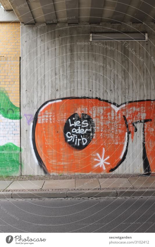 UT Halle | 2014.04 Tunnelblick mit Bildungsauftrag. Kunst Kunstwerk Kultur Jugendkultur Subkultur Punk Mauer Wand Straßenverkehr Beton Zeichen Schriftzeichen