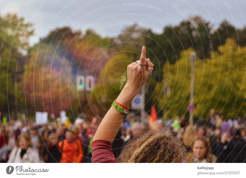 girlpower Kopf Haare & Frisuren Arme Hand Finger 1 Mensch Menschenmenge Umwelt Natur Klima Klimawandel Zeichen Kommunizieren Meinungsfreiheit Demonstration