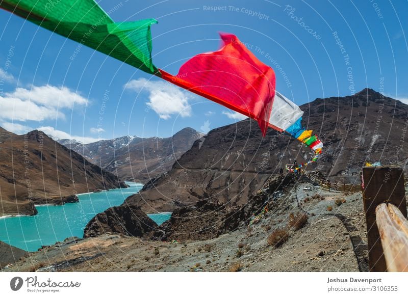 Tibetische Gebetsfahnen Ferien & Urlaub & Reisen Tourismus Ausflug Abenteuer Sightseeing Berge u. Gebirge Kultur Umwelt Natur Landschaft Himalaya