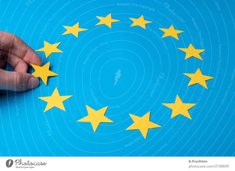 da waren es nur noch ... Wirtschaft Business Finger Zeichen wählen berühren Bewegung festhalten blau gelb Fahne Europafahne Stern (Symbol) 12 11 wenige