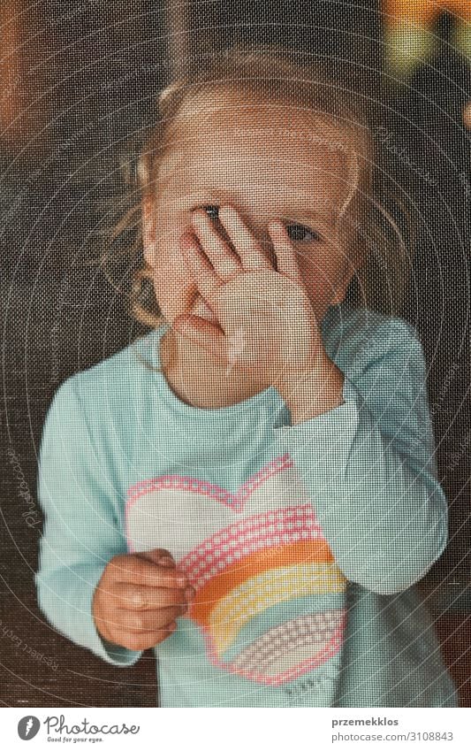 Kleines bezauberndes Mädchen posiert für ein Porträt. Echte Menschen, authentische Situationen schön Kind Kindheit 1 3-8 Jahre klein niedlich positiv reizvoll