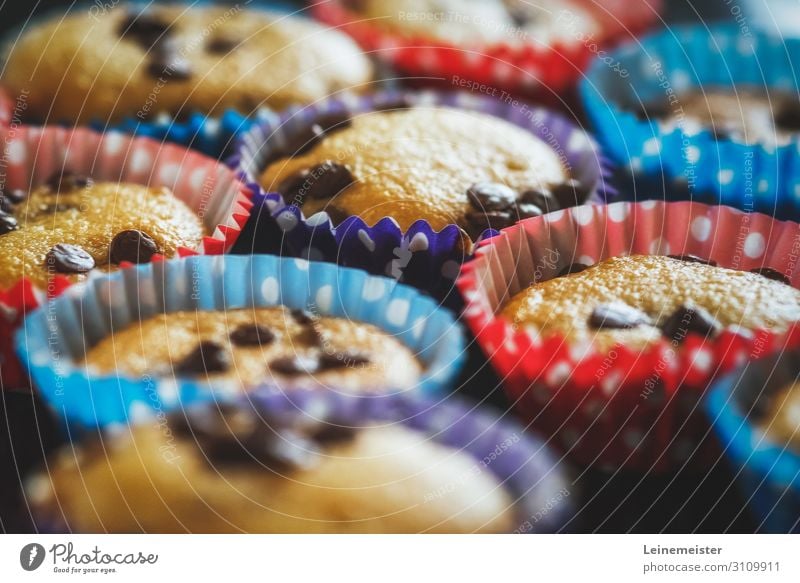 Muffins Lebensmittel Kuchen Süßwaren Schokolade Ernährung Essen Fingerfood Feste & Feiern Geburtstag Kind Kindheit süß Backwaren Schokoladenstreusel