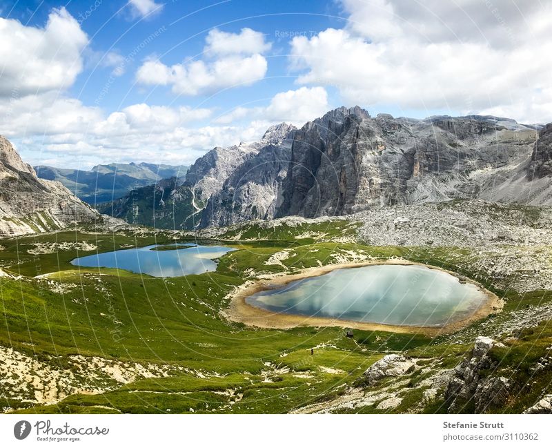 2 Lake view Dolomit, Italy Natur Landschaft Pflanze Tier Wasser Himmel Wolken Sommer Schönes Wetter Berge u. Gebirge See Abenteuer Ferien & Urlaub & Reisen