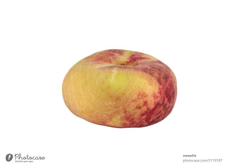 Pfirsich Saturn isoliert auf weißem Hintergrund Foto Frucht Vegetarische Ernährung Diät exotisch Haut Menschengruppe frisch lustig saftig weich gelb rot