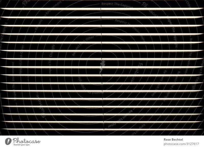 Linien Fenster dunkel Ordnung Jalousie Kontrast abdunkeln Lichteinfall geschlossen Schwarzweißfoto Innenaufnahme abstrakt Muster Menschenleer