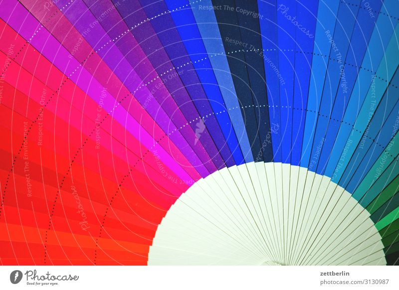 Farbfächer (blau und so) mehrfarbig Druck Druckerei Schriftstück Farbe Farbkarte Farbskala Farbwert Farbenspiel Farbverlauf kalibrierung Menschenleer