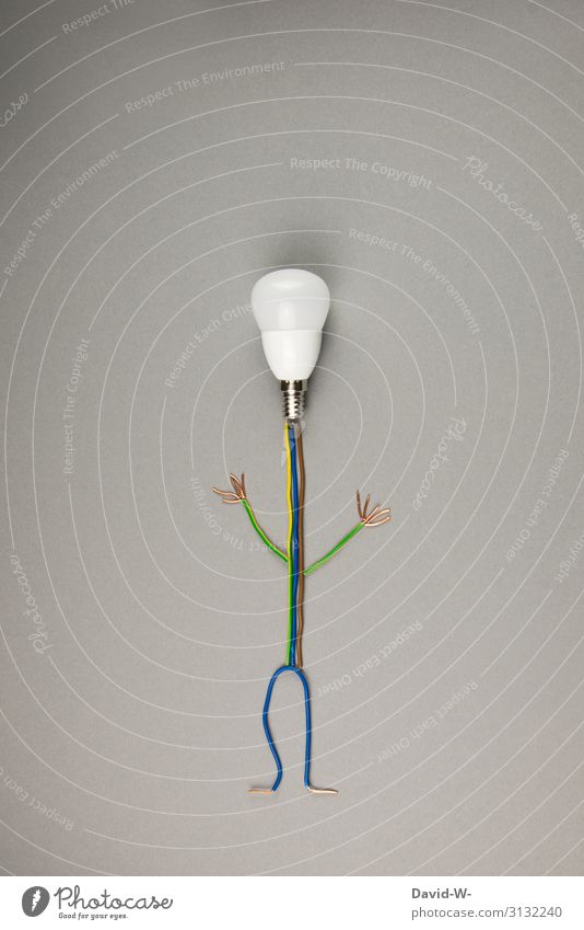 Kreatitivät & Technologie - selbstgebautes Mänchen Technik & Technologie Einfall selbstgemacht Kreativität Männchen Elektrizität Glühbirne Idee Energie