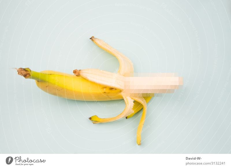 verpixelte Banane vor neutralem Hintergrund Pixel unscharf anonym Sex Sexualität ohne Menschen Hintergrund neutral Penis geschlechtsteil Geschlecht