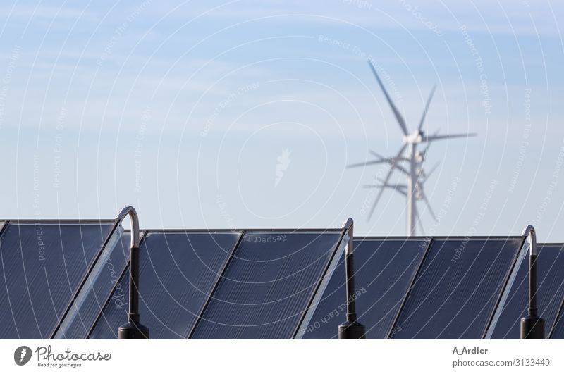 Windenergie und Solarenergie Wissenschaften Wirtschaft Industrie Technik & Technologie Fortschritt Zukunft High-Tech Energiewirtschaft Erneuerbare Energie