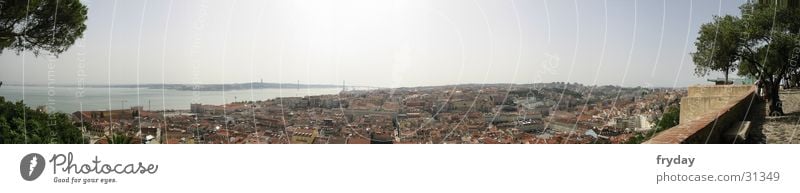 Lissabon III Panorama (Aussicht) Weitwinkel Portugal Stadt Europa Hafen groß Panorama (Bildformat)