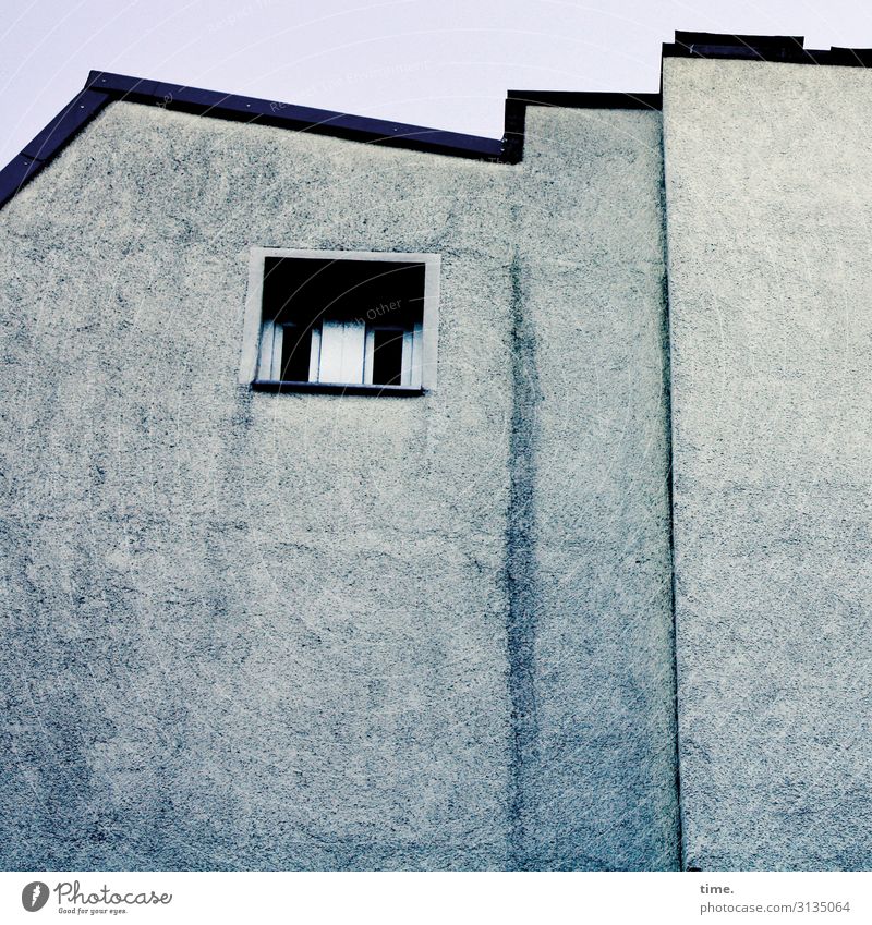 blue note Häusliches Leben Wohnung Haus Architektur Mauer Wand Fenster einfach blau Neugier Traurigkeit Schmerz Scham ästhetisch Einsamkeit entdecken