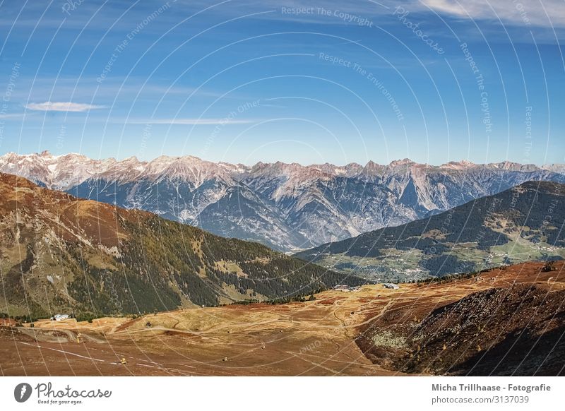 Alpenpanorama Österreich Ferien & Urlaub & Reisen Tourismus Abenteuer Berge u. Gebirge wandern Natur Landschaft Himmel Wolken Sonnenlicht Herbst Schönes Wetter