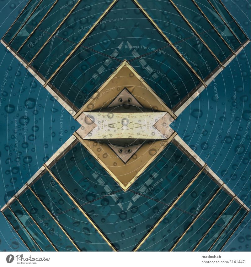 >-< Hochhaus Ornament ästhetisch Zufriedenheit bizarr elegant Inspiration skurril Tropfen Regen Strukturen & Formen Linie Geometrie Dreieck eckig gleichförmig