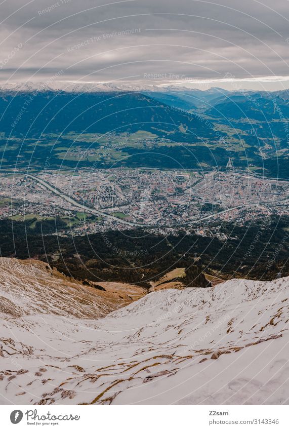 Nordkette / Innsbruck Sightseeing Natur Landschaft Gewitterwolken Herbst Schnee Alpen Berge u. Gebirge Gipfel Stadt gigantisch Unendlichkeit natürlich Farbe