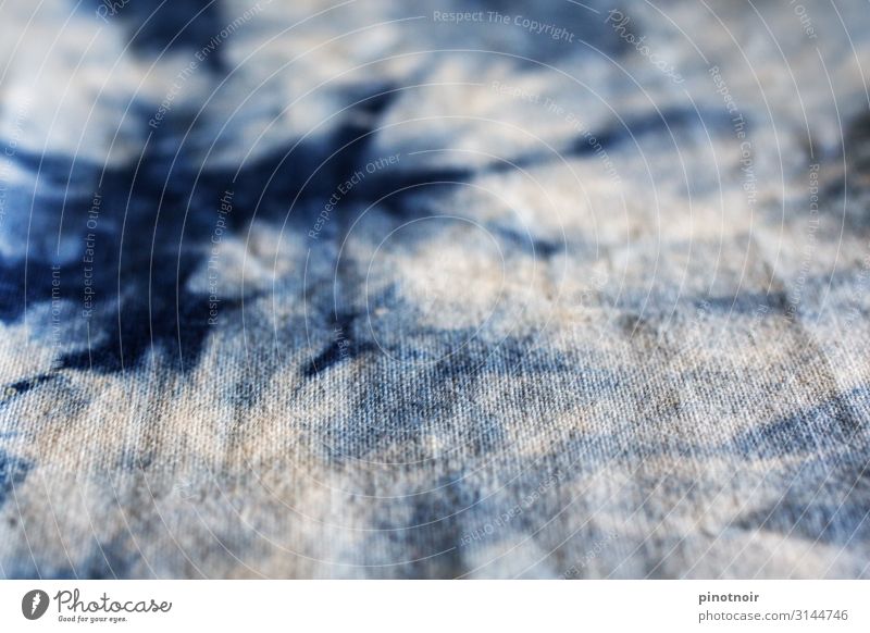 Batik Mode Bekleidung Stoff blau weiß Hintergrundbild horizontal indigo Material abstrakt Strukturen & Formen Textilien Zufall Farbstoff Farbe färben